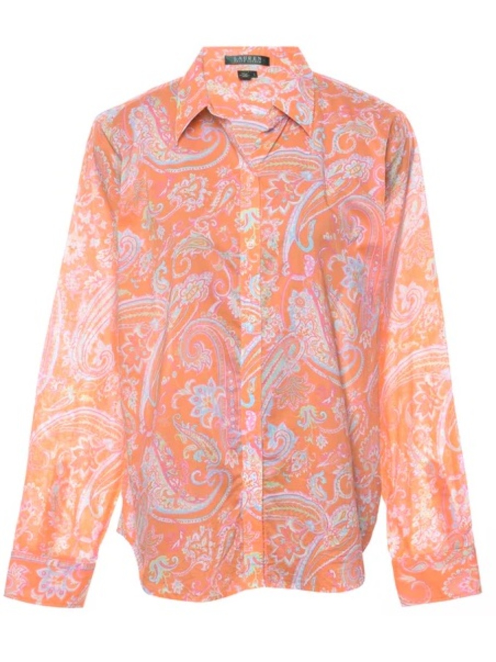 Chaps Coral Paisley Long-Sleeve Button Shirt
